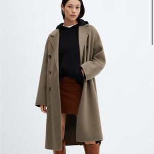 Mango Handmade Oversized Wool Blend Coat sz Small
